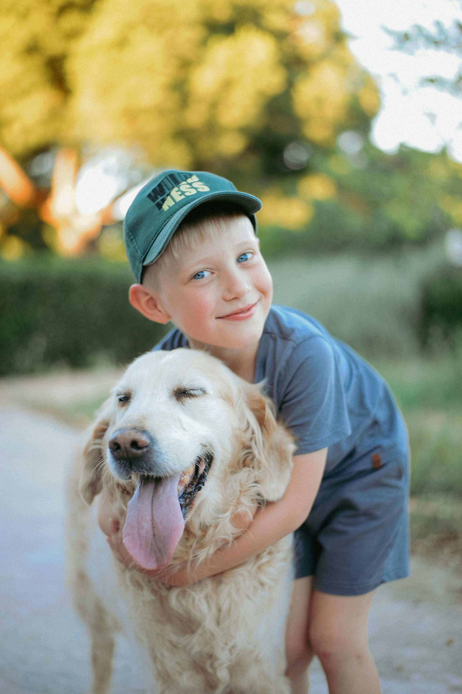 Original photo of boy and dog