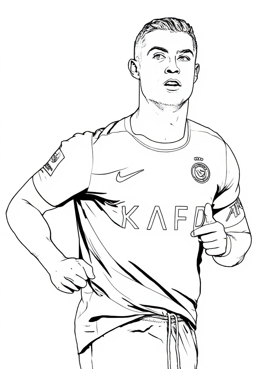 Soccer player coloring page