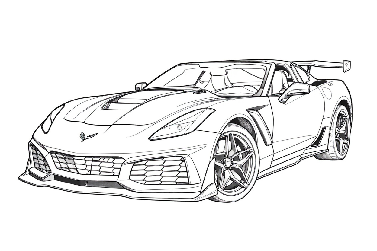 Sports car coloring page